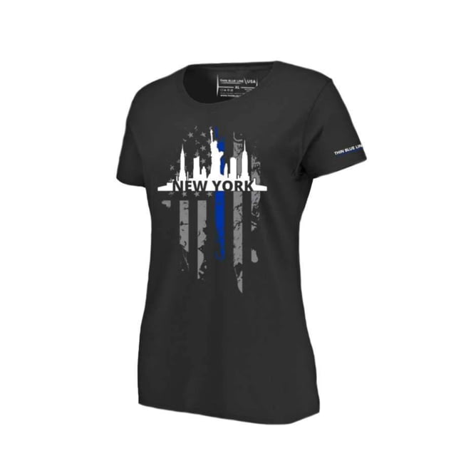Thin Blue Line Women's T-shirt Ny Large Black