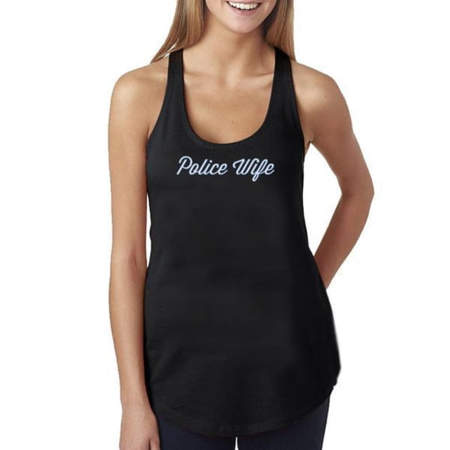 Thin Blue Line Women's Tank - Police Wife Black