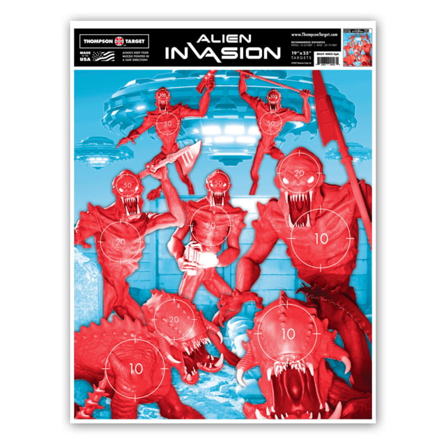 Thompson Target Alien Invasion 19x25in Game Targets 20 Pack Multi XL - Thompson Target