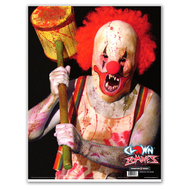 Thompson Target Bo-Bo Clown 19x25in Paper Zombie Shooting Targets 20 Pack Red Extra Large - Thompson Target