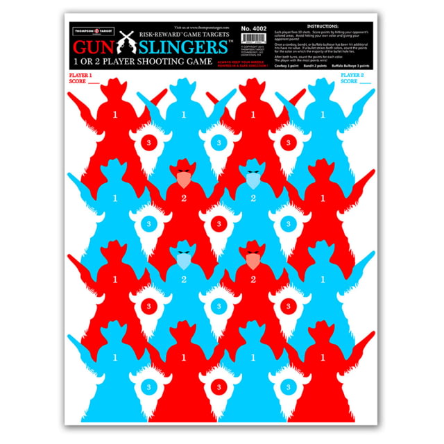 Thompson Target Gun Slingers 2 Player Shooting Game Targets 19x25in 20 Pack Multi Extra Large - Thompson Target