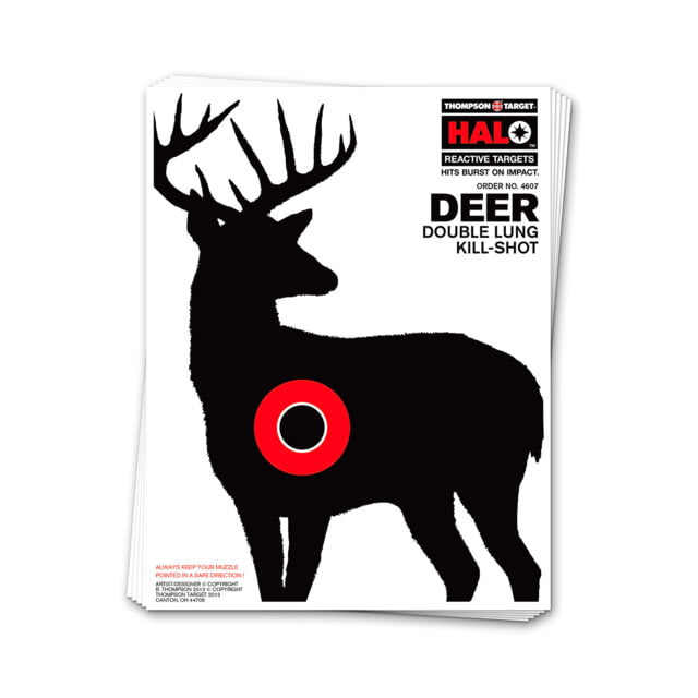 Thompson Target HALO Deer Reactive Splatter Targets 8.5x11in 20 Pack Black/Red Small - Thompson Target