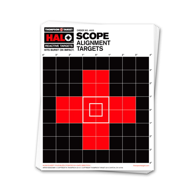 Thompson Target HALO Scope Sight-In Reactive Splatter Targets 8.5x11 20 Pack Black/Red Small - Thompson Target