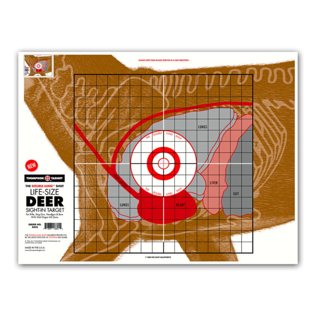 Thompson Target Life-Size Deer Sight-In 19x25 Hunting Targets 20 Pack Brown Extra Large - Thompson Target