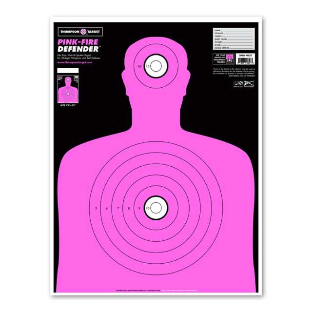 Thompson Target Pink-Fire Life Size Silhouette Training Targets 19x25 20 Pack Pink Extra Large - Thompson Target