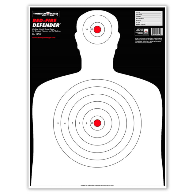 Thompson Target Red-Fire Life Size Silhouette Paper Shooting Targets 19x25 20 Pack Red Extra Large - Thompson Target