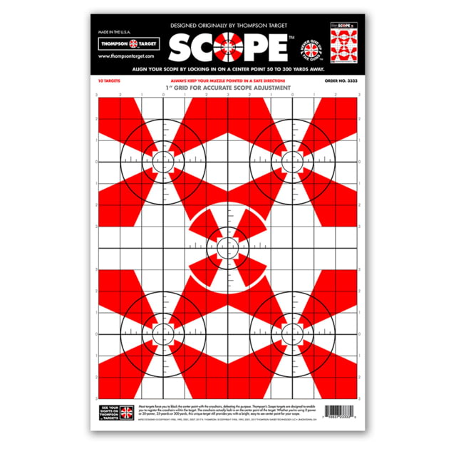 Thompson Target Scope Alignment/Sight-In 12.5x19 Paper Shooting Targets 30 Pack Red Large - Thompson Target