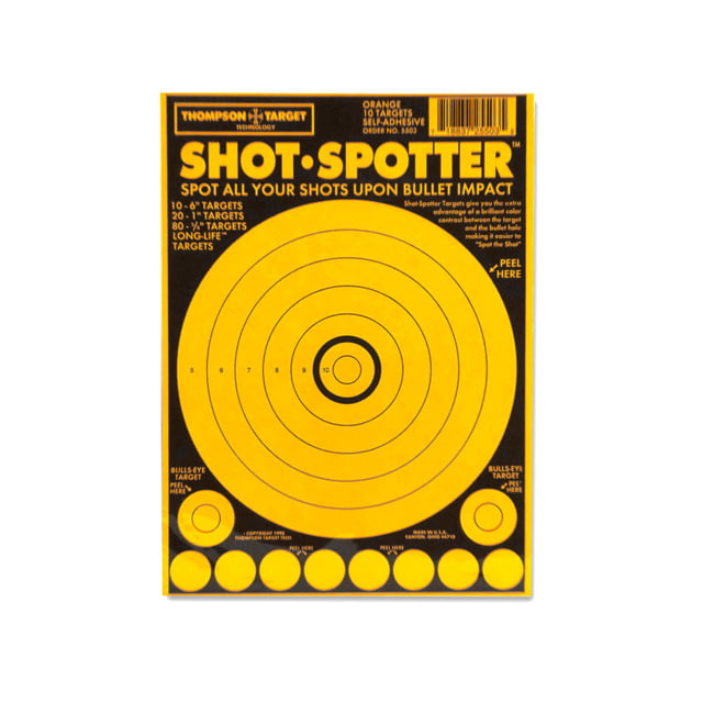 Thompson Target Shot Spotter 6.5x9in Adhesive Peel & Stick Targets 30 Pack Yellow XS - Thompson Target