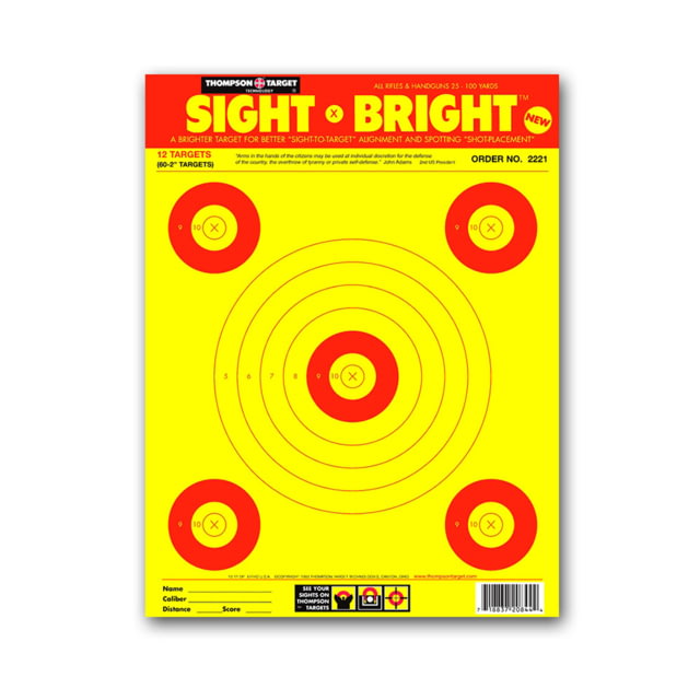 Thompson Target Sight Bright 9x12 Paper Shooting Targets 50 Pack Yellow Small 50 - Thompson Target