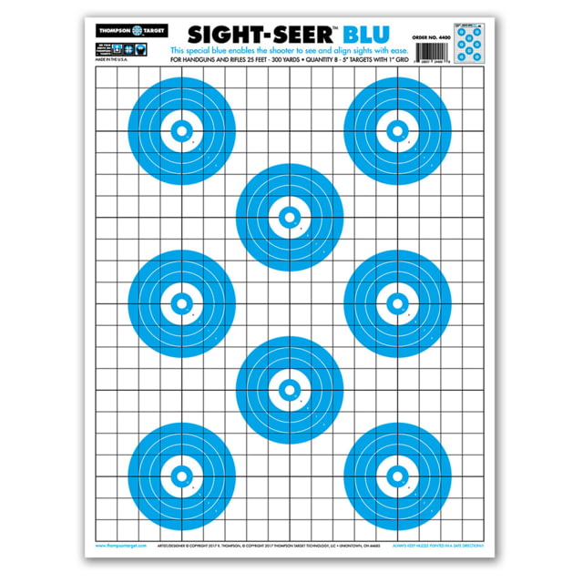 Thompson Target Sight Seer Paper Bullseye Shooting Targets 19x25 100 Pack Blue Extra Large - Thompson Target