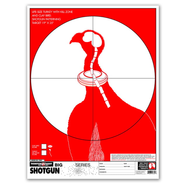 Thompson Target Turkey & Clay Paper Shotgun Patterning Targets 19x25 100 Pack Red Extra Large - Thompson Target