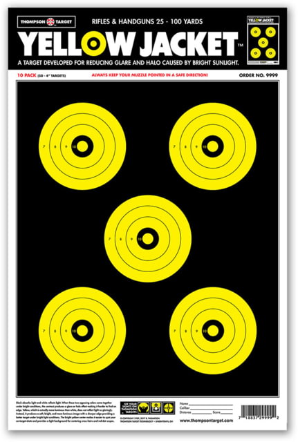 Thompson Target Yellow Jacket 12.5x19 Paper Shooting Targets 25 Pack Yellow Large - Thompson Target