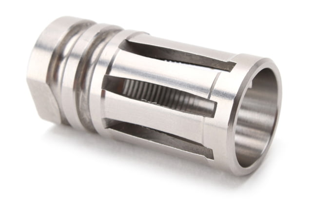 Tiger Rock Muzzle Brake 5/8x24 Pitch AR-10/LR-308 Stainless Steel 5 Ports Silver Small - Tiger Rock