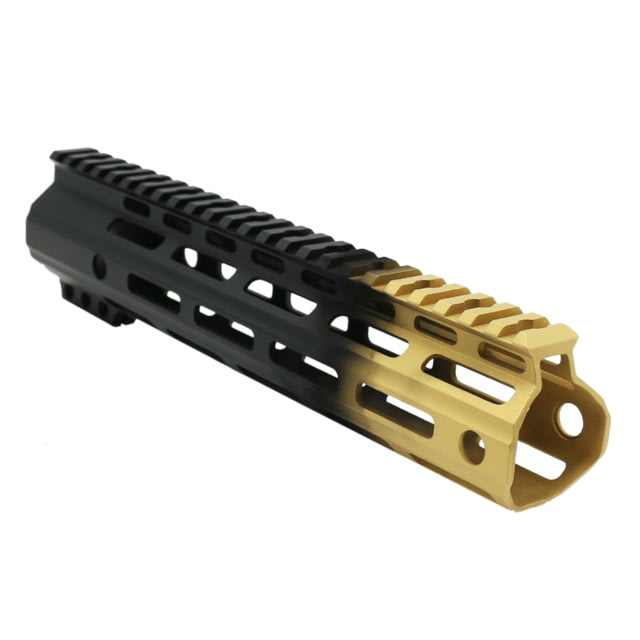 Tiger Rock AR-15 Angle Cut Clamp On M-Lok 10in Handguard Black Base Cerakote Gradient Gold Medium - Tiger Rock