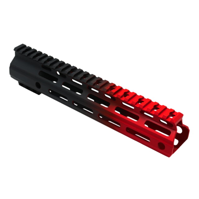 Tiger Rock AR-15 Angle Cut Clamp On M-Lok 10in Handguard Black Base Cerakote Gradient Red Medium - Tiger Rock