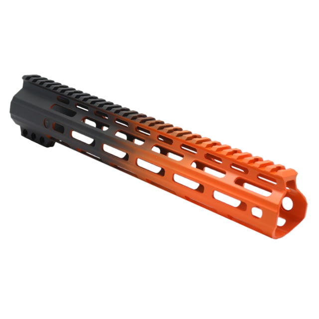 Tiger Rock AR-15 Angle Cut Clamp On M-Lok 12in Handguard Black Base Cerakote Gradient Organge Medium - Tiger Rock