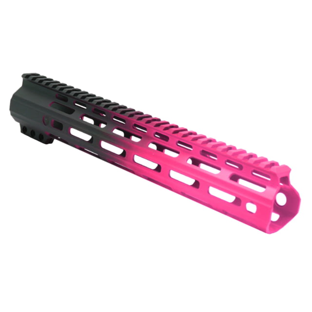 Tiger Rock AR-15 Angle Cut Clamp On M-Lok 12in Handguard Black Base Cerakote Gradient Pink Medium - Tiger Rock