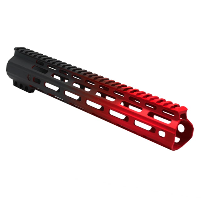 Tiger Rock AR-15 Angle Cut Clamp On M-Lok 12in Handguard Black Base Cerakote Gradient Red Medium - Tiger Rock