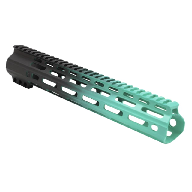 Tiger Rock AR-15 Angle Cut Clamp On M-Lok 12in Handguard Black Base Cerakote Gradient Robins Egg Medium - Tiger Rock