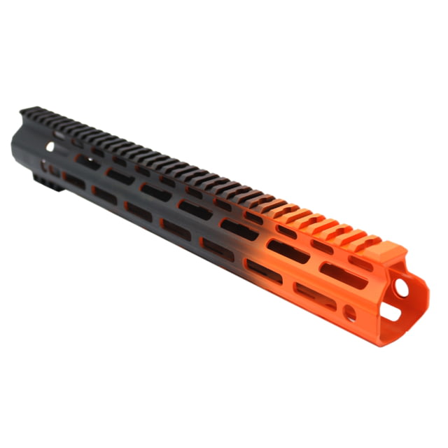 Tiger Rock AR-15 Angle Cut Clamp On M-Lok 15in Handguard Black Base Cerakote Gradient Organge Medium - Tiger Rock