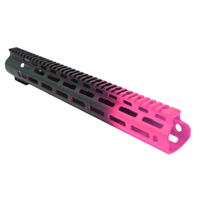 Tiger Rock AR-15 Angle Cut Clamp On M-Lok 15in Handguard Black Base Cerakote Gradient Pink Medium - Tiger Rock