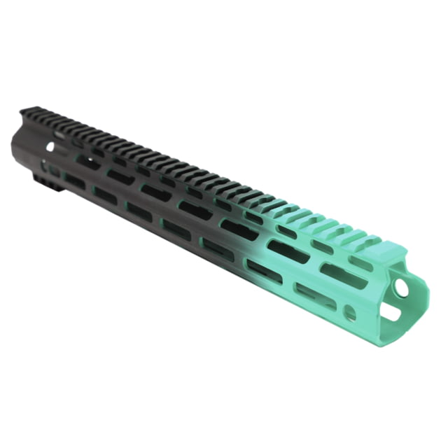 Tiger Rock AR-15 Angle Cut Clamp On M-Lok 15in Handguard Black Base Cerakote Gradient Robins Egg Medium - Tiger Rock