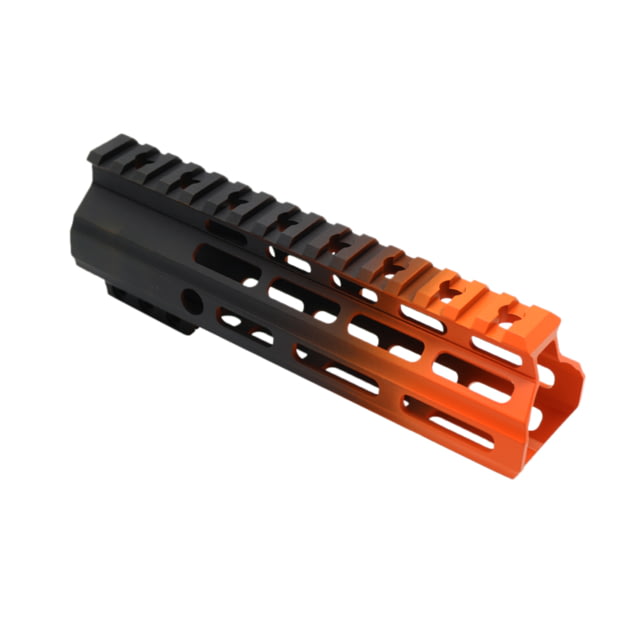 Tiger Rock AR-15 Angle Cut Clamp On M-Lok 7in Handguard Black Base Cerakote Gradient Organge Medium - Tiger Rock