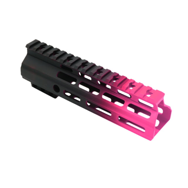 Tiger Rock AR-15 Angle Cut Clamp On M-Lok 7in Handguard Black Base Cerakote Gradient Pink Medium - Tiger Rock