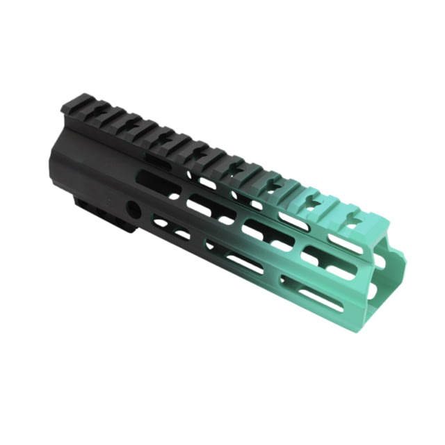 Tiger Rock AR-15 Angle Cut Clamp On M-Lok 7in Handguard Black Base Cerakote Gradient Robins Egg Medium - Tiger Rock