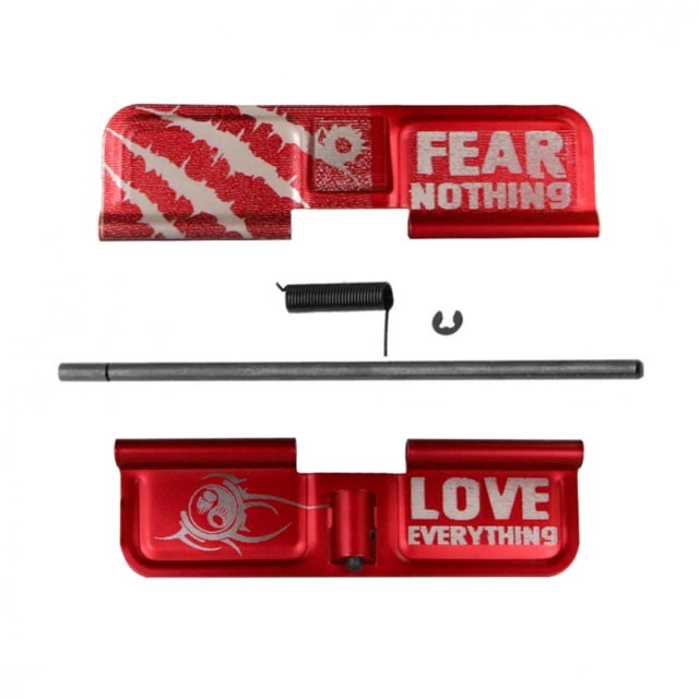 Tiger Rock AR-15 Dust Cover w/ Fear Nothing and Love Everything Engraving Red Small - Tiger Rock