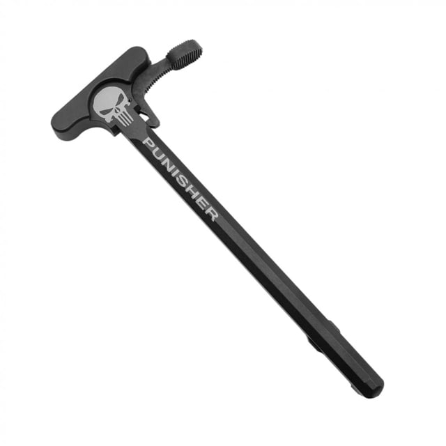 Tiger Rock AR-15 Tactical Charging Handle Oversized Latch w/ Punisher Engraving Black Small - Tiger Rock