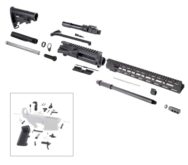 Tiger Rock AR Rifle Build Kit BCG LPK and Stock Kit .300 AAC Blackout 24in 16in Barrel HBAR Carbine 1x8 5/8x24 15in M-Lok Handguard Compensator - Tiger Rock