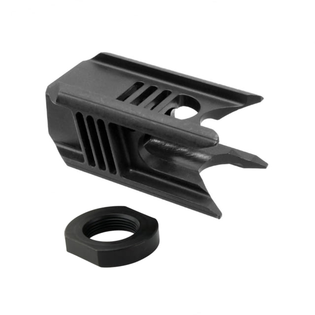Tiger Rock AR 9 Saber Tooth Muzzle Brake 1/2x36 Black Oxide Black Small - Tiger Rock