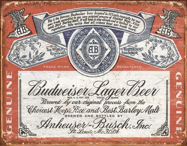 Tin Signs Budweiser Weathered Sign TSN