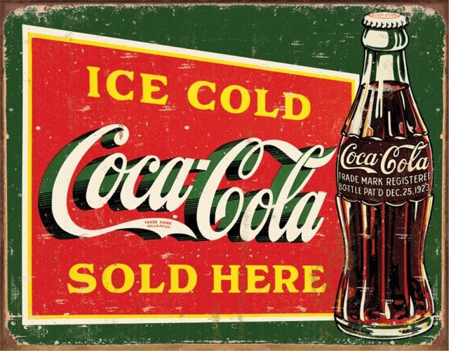 Tin Signs Coke Ice Cold Green Tin Sign TSN
