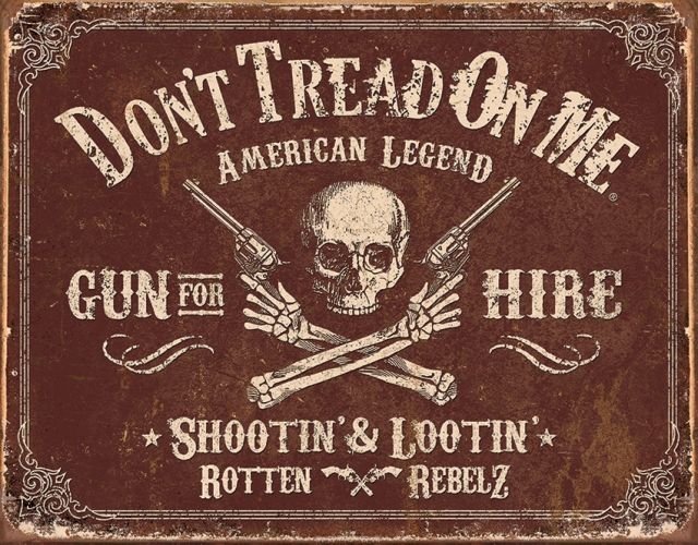 Tin Signs DTOM Gun for Hire Tin Sign