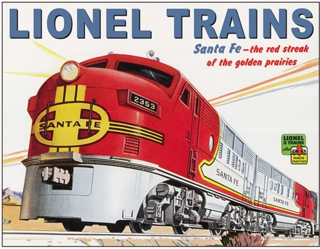 Tin Signs Lionel Santa Fe Sign 12.5in X 16in