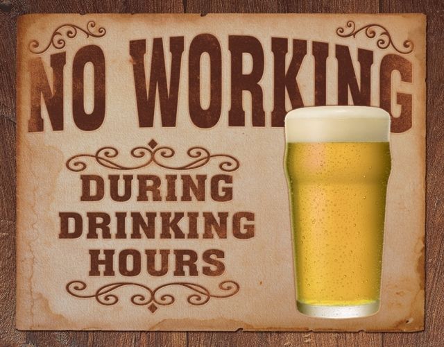Tin Signs No Working Drinking Tin Sign TSN