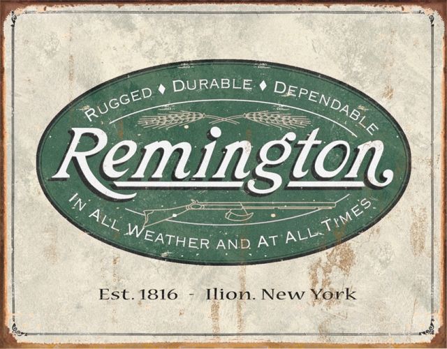 Tin Signs Remington Sign Weathered Logo TSN