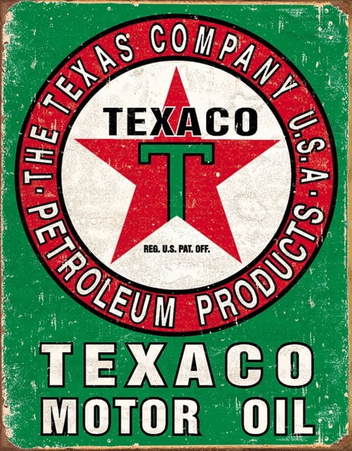 Tin Signs Tin Signs Texaco Motor Oil 16in X 12.5in Reproduced From Authentic Vintage Advertising Rich Vibrant Colors And Heavy Embossing Make These Wonderful - $11.99 at Optics Planet