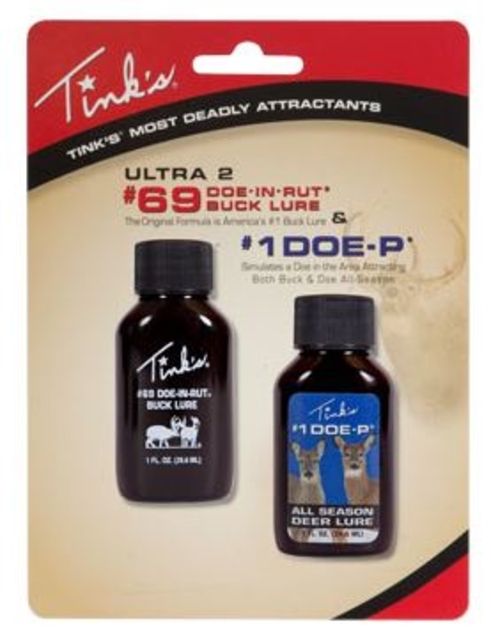 Tinks No. 69 Lure Plastic Bottle- No. 1 Doe-P Combo 2-Pack 173881 - Tinks