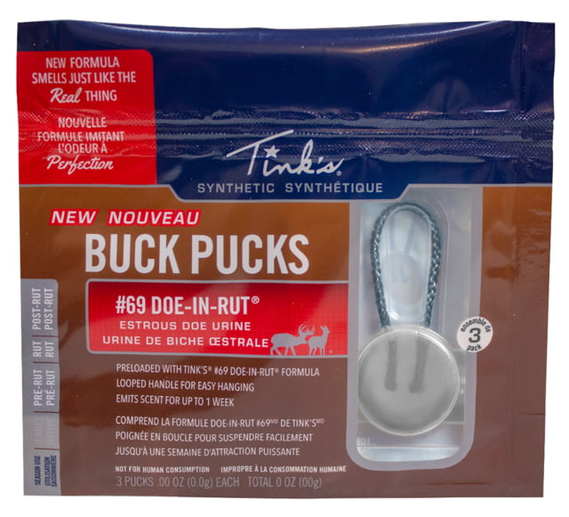 Tinks #69 Doe-In-Rut Buck Pucks Doe In Estrus Scent 3 Pack - Tinks