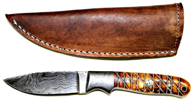Titan Damascus Fixed Blade Knife 7.3in TD-102 - Titan International Knives