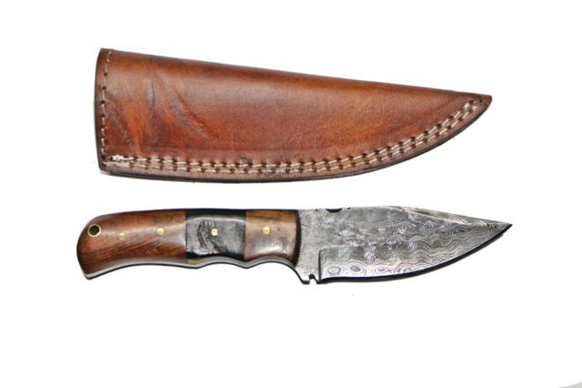 Titan Damascus Fixed Blade Knife 7in TD-099 - Titan International Knives