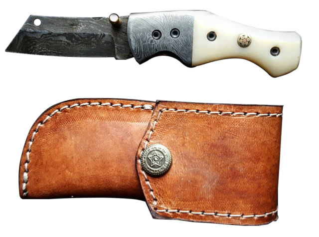 Titan Damascus Steel Folding EDC Knife 4.5in  TFK-7 - Titan International Knives