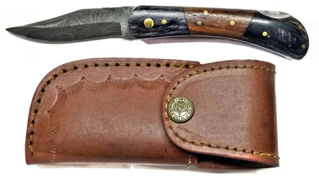 Titan Damascus Steel Folding EDC Knife 6in  TFK-9 - Titan International Knives
