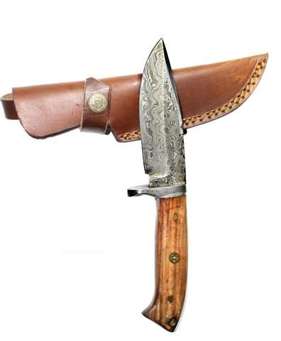Titan Damascus Knife/Titan/Camp/Hunting Knife/ Rose Wood Handle TD-174 8.2in - Titan International Knives