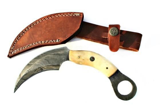 Titan Damascus Series Karambit Hunting Knife 8.2in TD-084 - Titan International Knives