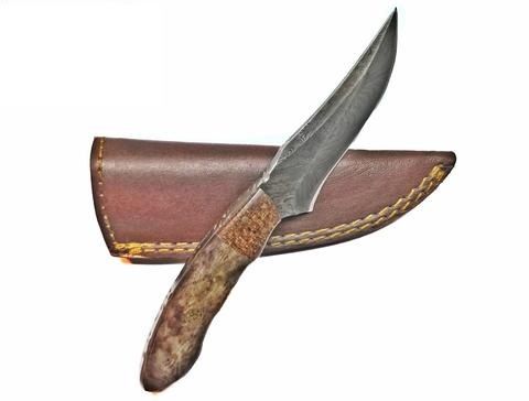 Titan Damascus Skinning Knife by Titan TD-171 7.3in - Titan International Knives