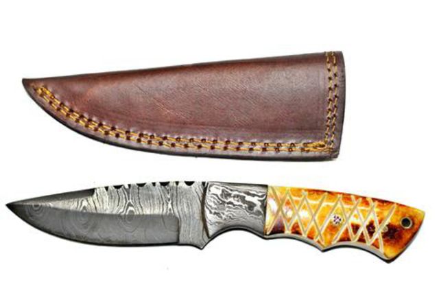 Titan Damascus Steel Fixed Knife 8.6in TD-092 - Titan International Knives